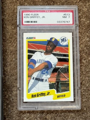 1990 Fleer Ken Griffey Jr #513 PSA 7 NM Seattle Mariners Sweet card