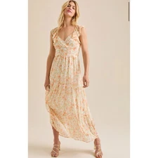 Altar'd State Tammy Floral Maxi Dress Womens Large Multi Ditsy Boho Cottagecore