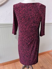 ELEGANT LAUREN RALPH LAUREN BLACK/RED RUCHED SZ 6 SHEATH MACHINE WASH DRESS