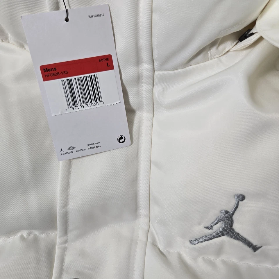Jordan X SUPREME White Puffer Down Jacket Mens Large HF0828-133 L - Image 4 of 4