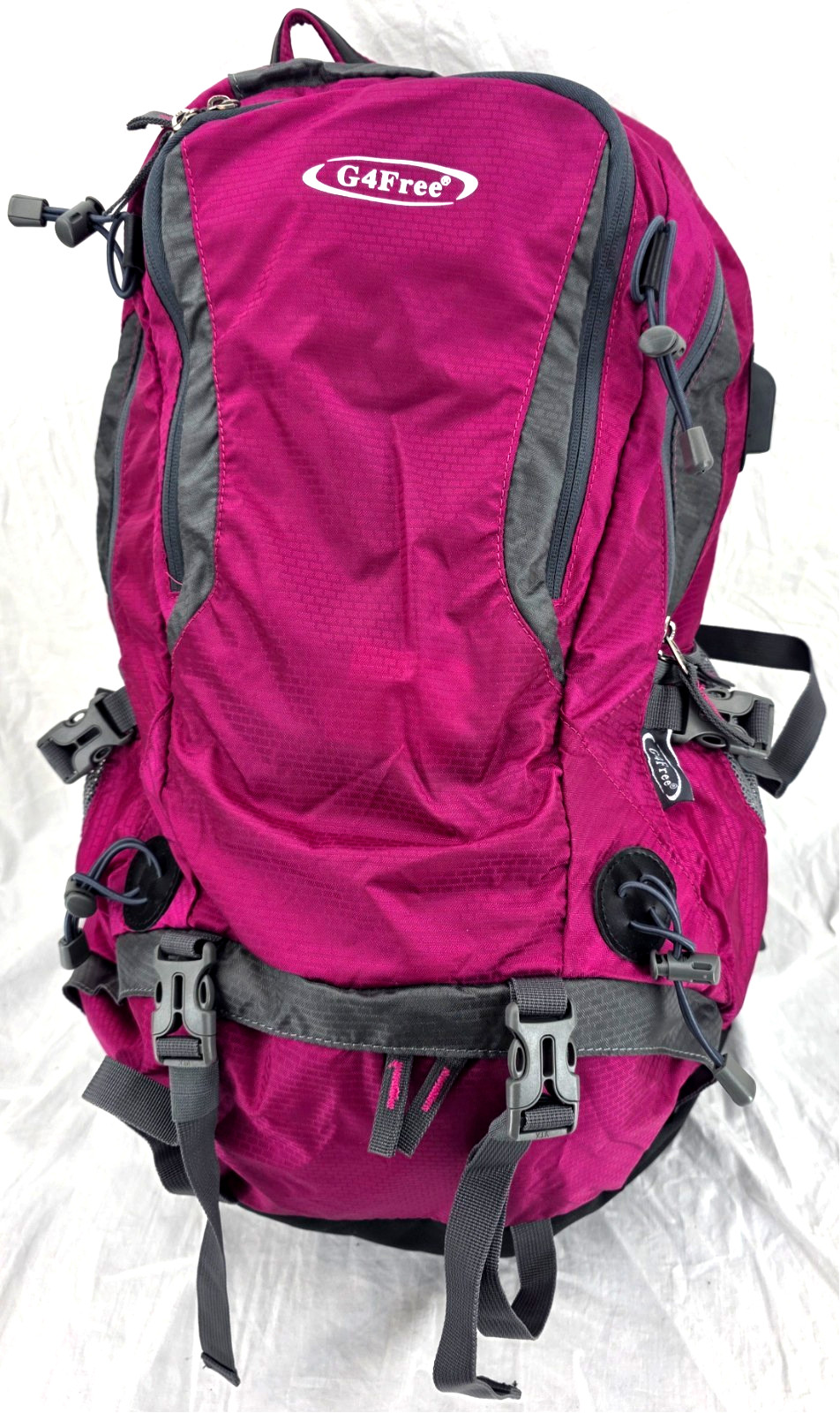 NEW G4 Free Pink 50L Hiking Carrying Waterproof Daypack Backpack w/ Rain Cover