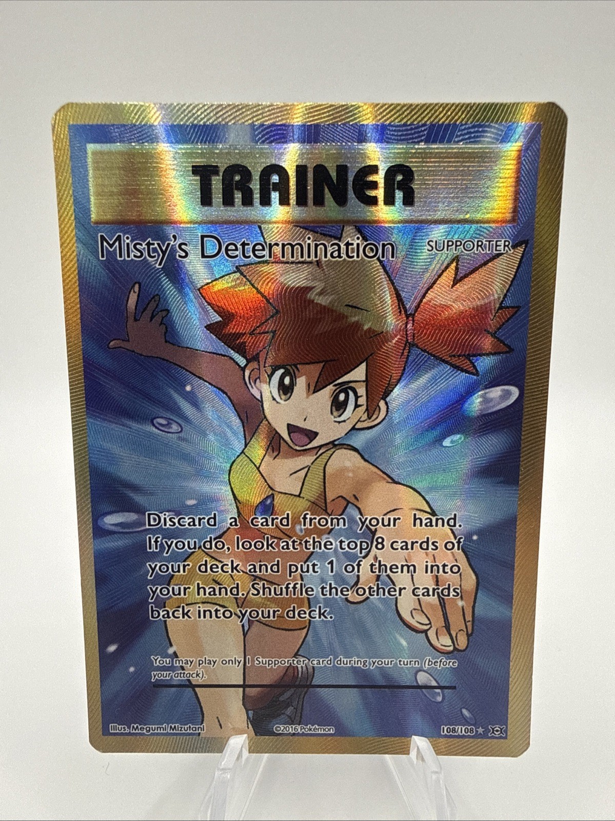 Misty’s Determination Secret Rare 108/108 Full Art – XY Evolutions – Near Mint
