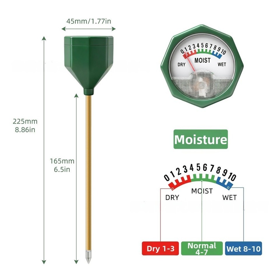 Log Nasting Reliable Long Lasting Soil Moisture Meter Dual Functionality ...
