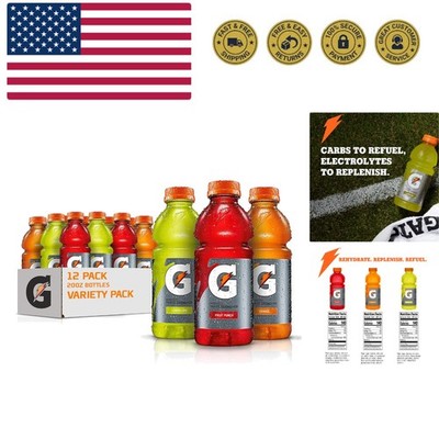 Thirst Quencher Sports Drink, Variety Pack, 20oz Bottles, 12 Pack, Electrolyt...