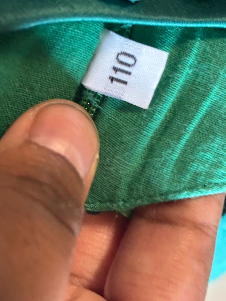 Vestido de fiesta navideña para niñas pequeñas - rayas verdes, doradas y blancas - talla 3T-4T Foto 3 de 4