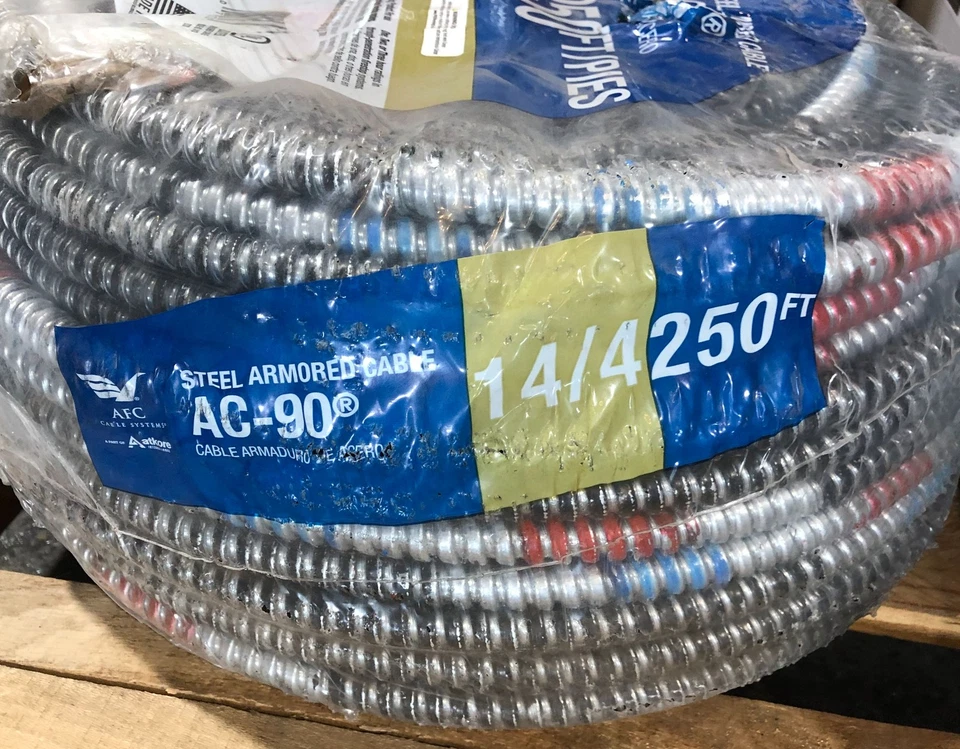 AFC Cable Systems 14/4 x 250ft BX-AC-90 Solid Cable New - Image 2 of 2