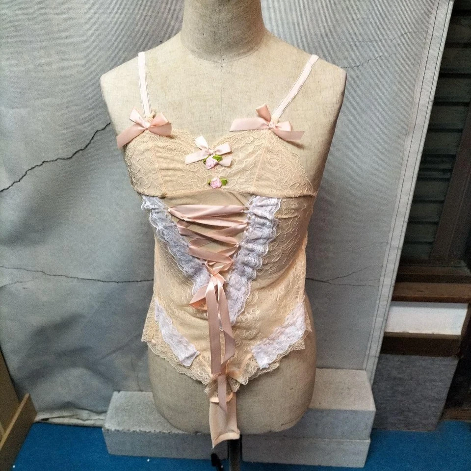 Conjunto de Disfraz de Conejito Rosa Claro Niña con Medias de Red Encaje Talla M Jap Foto 3 de 3