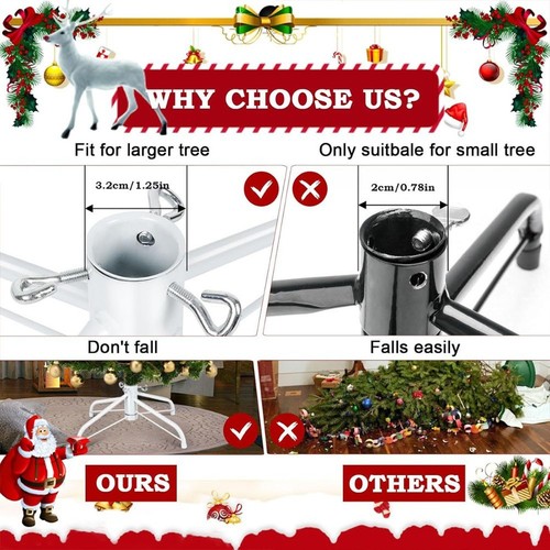 Christmas Tree Stand Folding Metal Base No Tools Required Folds Flat For Storage - Zdjęcie 8 z 31