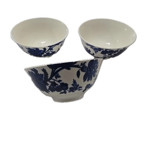 Set 3 ciotole vintage Royal Norfolk blu floreale fine decorazione Cina metà secolo - Foto 1 di 24