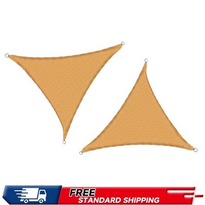 2 Pcs Sun Shade Sail 12' x 12' x 12' Triangle Shading Canopy Sand Outdoor Garden