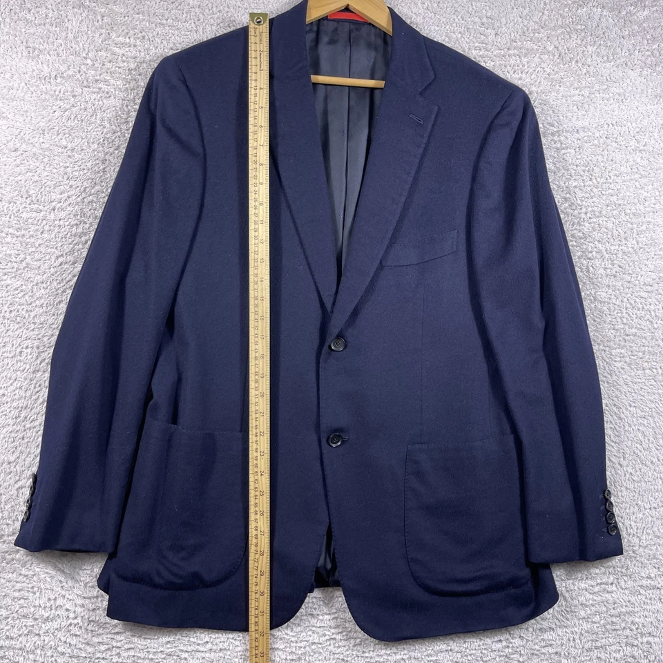 ISAIA Aqua Cashmere Blazer Mens 54 Navy Cashmere Lined Sport Coat Jacket Base - Image 4 of 4