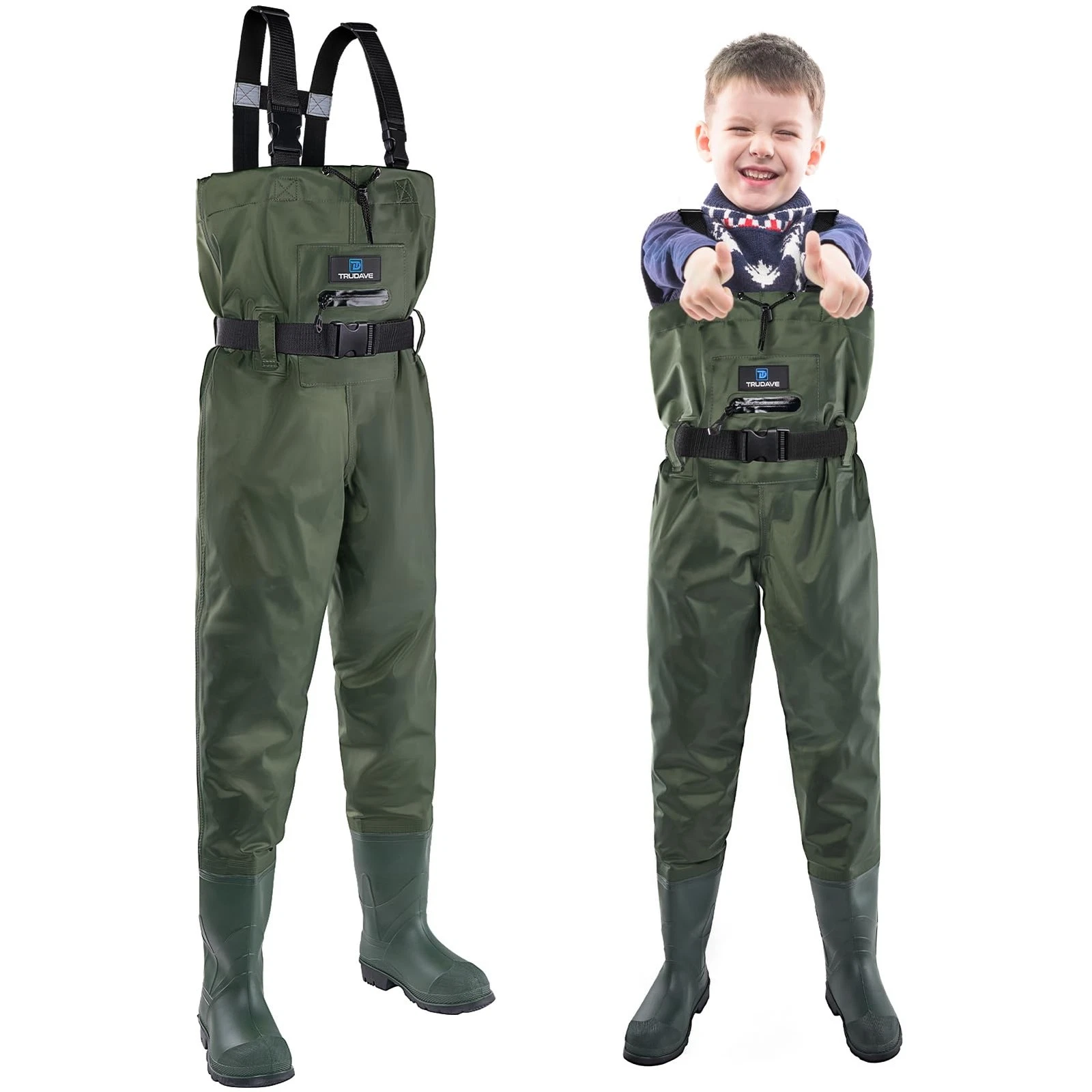 Chest Waders for Kids with Boots, Waterproof Youth Waiters for Children, Ligh...