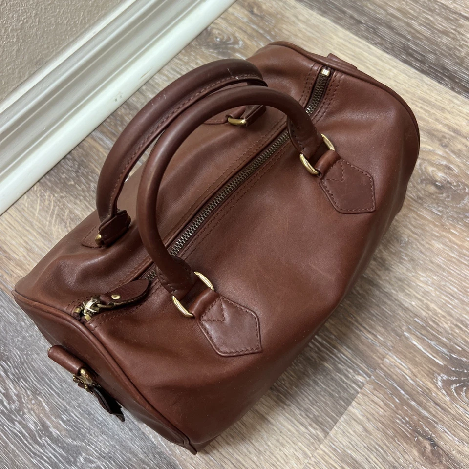 Ralph Lauren Brown Leather Duffle Handbag 12x8x8 Made in Korea Vintage Purse - Image 2 of 4