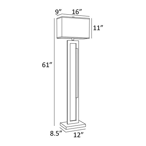 Lite Source Darrello 2 Light Floor Lamp with Night Light 61In Tall and 16In W - Picture 3 of 3