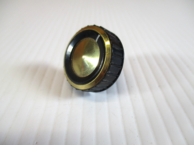 #ad Vintage Radio Knob Black Gold Trim 1 quot; Wide 3 4quot; Tall $10.50
