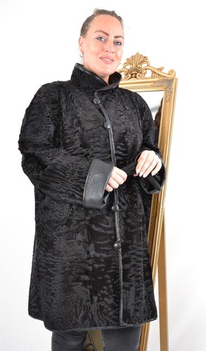 US5435 REVERSIBLE PERSIAN LAMB FUR COAT LEATHER FUR JACKET DOUBLE FACE SIZE 3XL - Picture 3 of 24