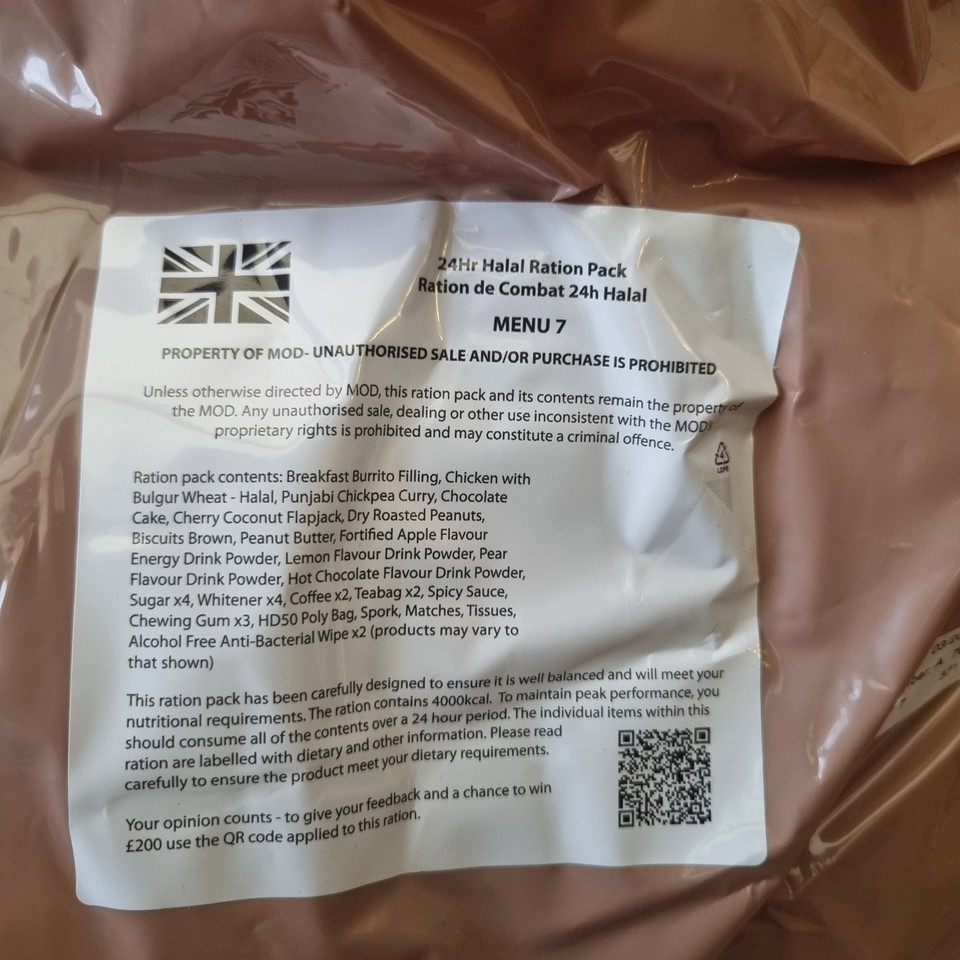 NEW MENU British Army 24 Hour Ration Packs - Assorted Menus - Camping ...