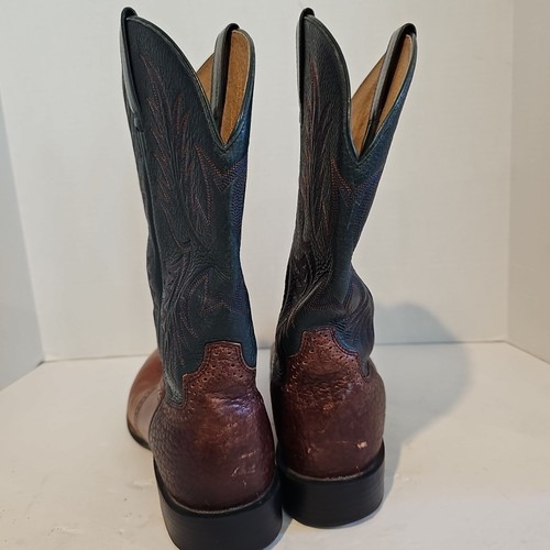 Ariat Stivali Cowboy Uomo 12 D Pelle Bicolore Marrone/Verde Scuro 10002258 - Foto 4 di 9