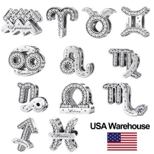 S925 Sterling Silver Constellation Charm Beads Fit for Bracelets DIY Jewelry 