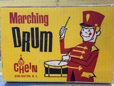 Vintage 1960s Chein Marching Toy Drum, Tin Litho Drum New Old Stock, Made In USA