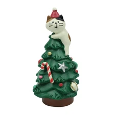 3.3 Inch Resin Christmas Cat Tree - Perfect for Office, Home or Gift - Adorab...
