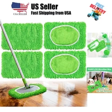 4PCS Microfiber Mop for Sweeper - Sweeping Mopping Pad Dust Mops for Hardwood...