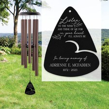Personalized Memorial Wind Chimes Sympathy Gift In Loving Memory Custom Name