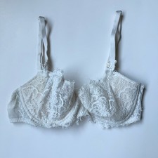 Victoria's Secret Dream Angels White Lace Push Up No Padding Underwire Bra 32C