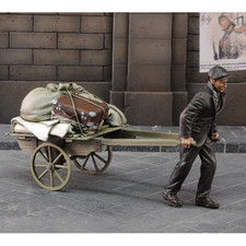 1/35 resin figures model Civilians and carts unassembled unpainted