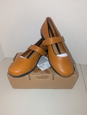 Comfortview Women's The Carla Mary Jane Flat Brown Sz 12WW