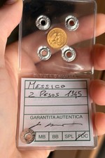 2 PESOS 1945 MESSICO PERIZIATA FIOR DI CONIO ORO GOLD UNC