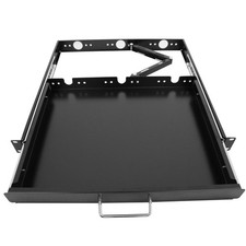 1U Keyboard Drawer 19in Sliding Keyboard Tray 17.75in Deep -Depth After Exten...