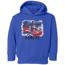 Haiti Inspired Flag Graphic - World Sports Fans Toddler Hooded Sweatshirt