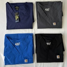 Carhartt FORCE Modern Fit Scrub Top Lot 4pc Mix Men 5XL Black Blue Gray Navy