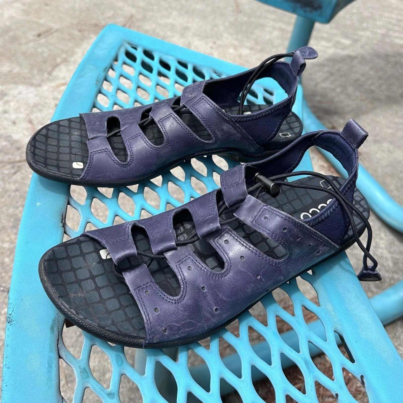 ECCO JAB TOGGLE taglia EU 39 US 8 8 5 sandali sportivi in pelle blu slingback donna