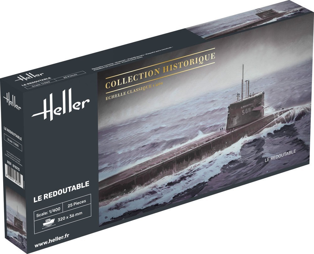 Maquette Plastique U-Boot S/M Redoutable 1/400 Heller 81075 pour Modéliste