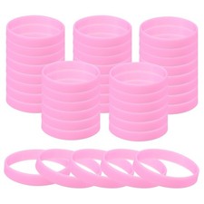 60pcs Unisex Glow in the Dark Bracelets Silicone Glow Wristbands Rose Pink