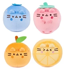 Pusheen Fruit 4" Squisheen Bundle, Strawberry, Blueberry, Orange and Lemon