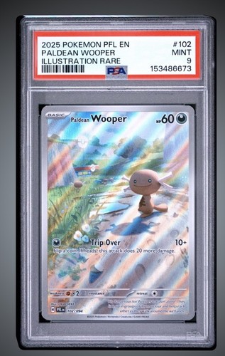 Paldean Wooper 102/094 Illustration Rare Pfl En-phantasmal Flames Pokemon PSA 9