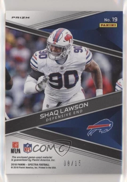 2018 Panini Spectra Sunday Spectacle Neon Pink Prizm /15 Shaq Lawson #19 - Image 2 of 2