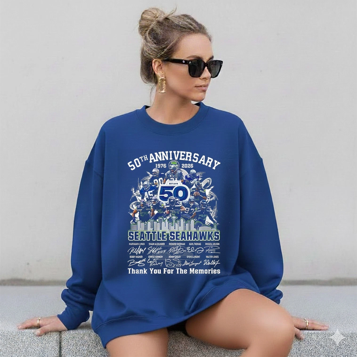 Seattle Seahawks 50 Years Anniversary 1976-2026 Sweatshirt