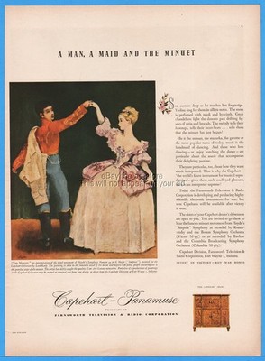 1944 Farnsworth Television & Radio Fort Wayne IN Capehart Panamuse The Minuet Ad