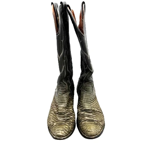 Botas de cuero exóticas de piel de serpiente Nocona para mujer 5 1/2 A gris vaquero occidental EE. UU. Foto 3 de 4