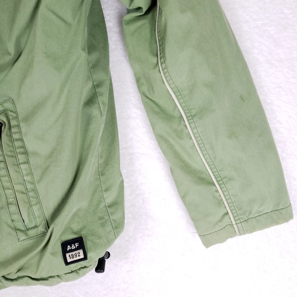 Chaqueta utilitaria con capucha Abercrombie Fitch para hombre pequeña verde exterior núcleo ropa de calle Foto 3 de 4