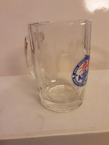 Mint Kirin Brewery Company Classic Logo 4-1/2" Tall Beer Mug Glass Japan Ichiban - Picture 4 of 6