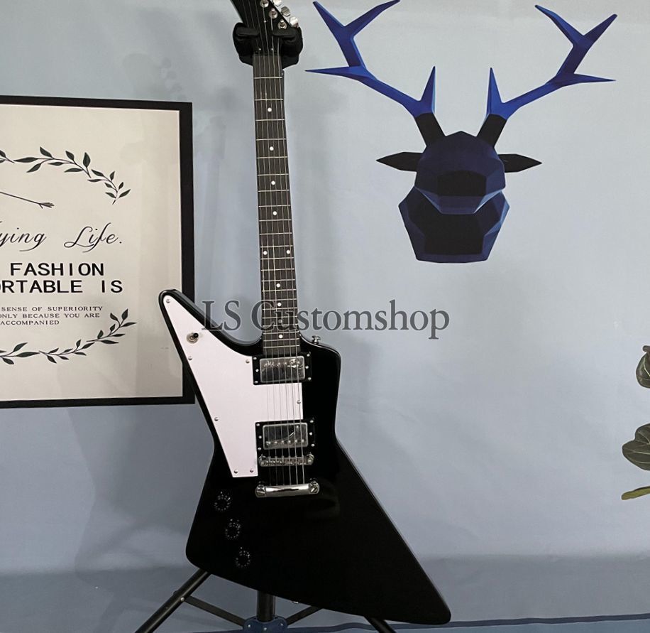 Custom '58 Explorer Electric Guitar Mahogany Body HH Pickup Left Handed Ebony