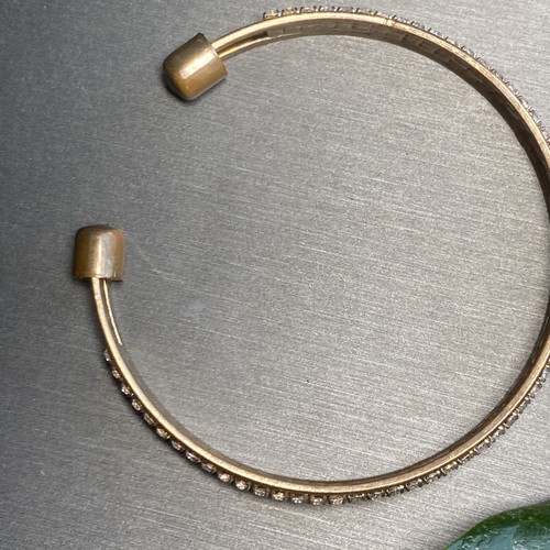 Vintage Crystal Cuff Bangle Bracelet Estate Jewelry Pre-Owned Sparkle - Picture 9 of 11