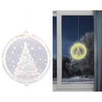 Lunartec Weihnachtliches Fenster-Licht Mit Weihnachtsbaum-Motiv, Ø 16 Cm