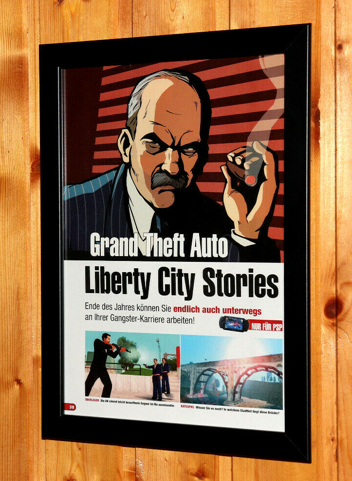 Grand Theft Auto: Liberty City Stories GTA Rare Small Poster /Old