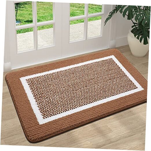 Indoor Door Mat, Non-Slip Absorbent Resist Dirt Entrance Mat, 32''x20'' Brown